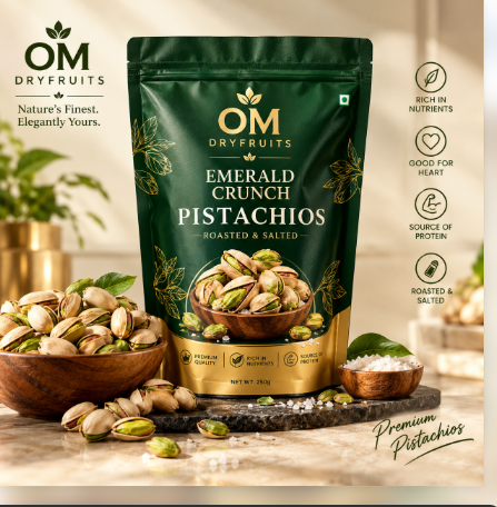 OM Dryfruits – Emerald Crunch Pistachios